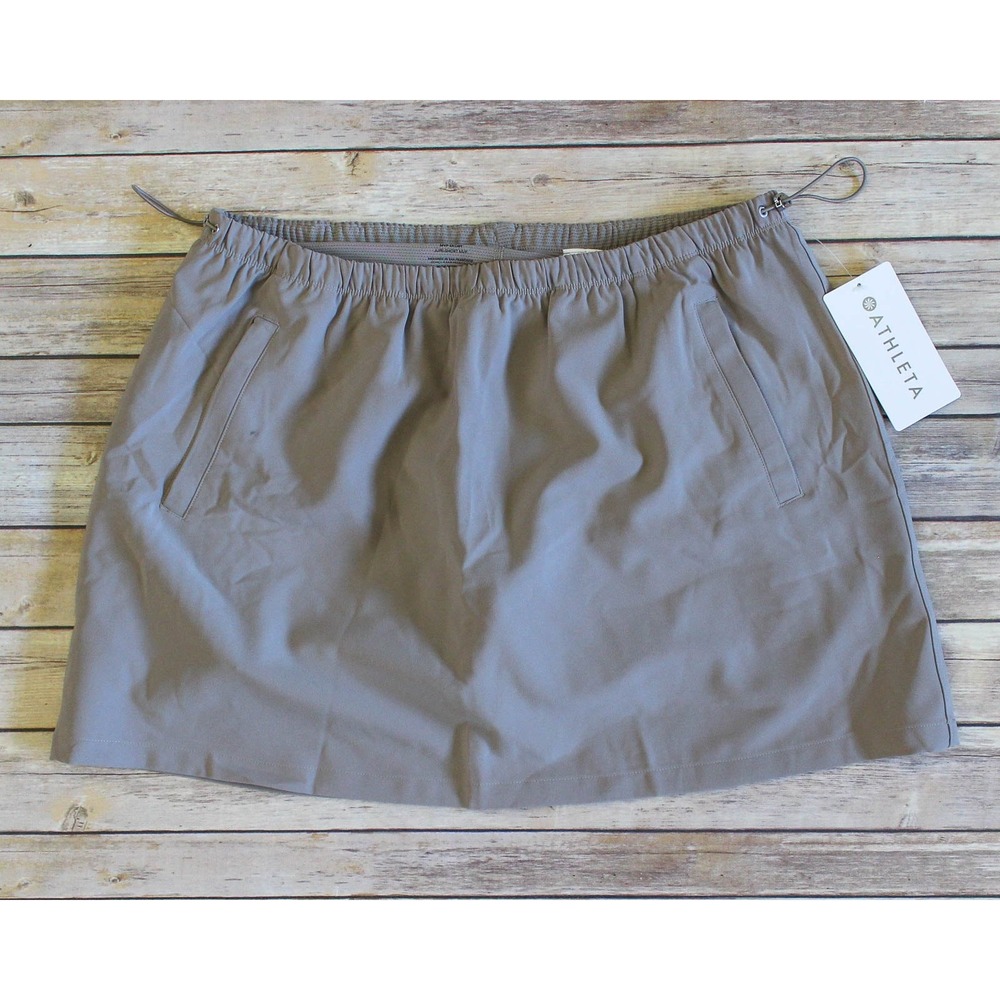 Athleta MVP Skort Large Gray Pull On Built-In Shorts Short Skirt Golf‎ Hiking
